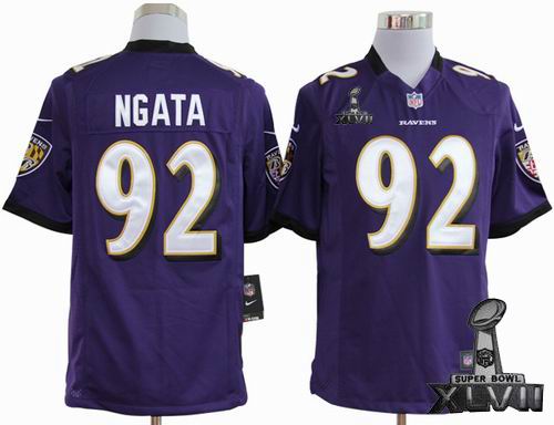 Nike Baltimore Ravens #92 Haloti Ngata purple game 2013 Super Bowl XLVII Jersey
