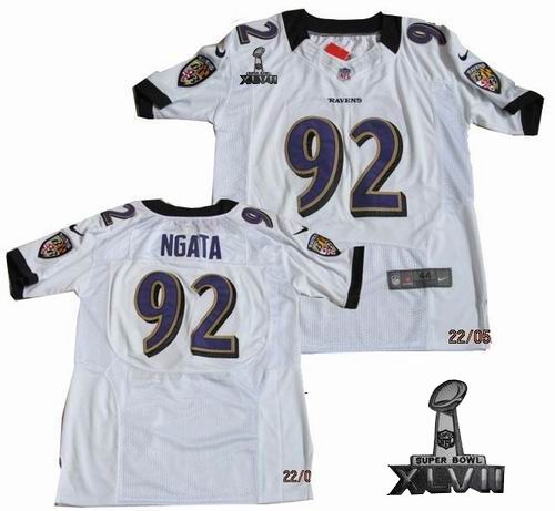 Nike Baltimore Ravens #92 Haloti Ngata white Elite 2013 Super Bowl XLVII Jersey