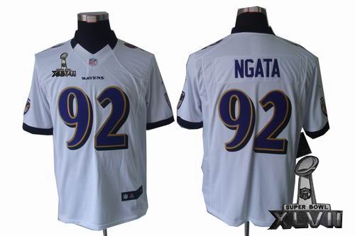 Nike Baltimore Ravens #92 Haloti Ngata white limited 2013 Super Bowl XLVII Jersey