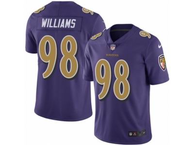 Nike Baltimore Ravens #98 Brandon Williams Elite Purple Rush NFL Jersey