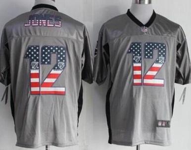 Nike Baltimore Ravens 12 Jacoby Jones Grey Men-s Stitched NFL Elite USA Flag Fashion Jersey