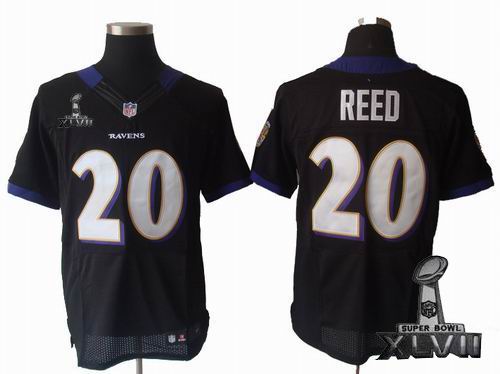 Nike Baltimore Ravens 20# Ed Reed black Elite 2013 Super Bowl XLVII Jersey