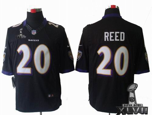 Nike Baltimore Ravens 20# Ed Reed black Limited 2013 Super Bowl XLVII Jersey