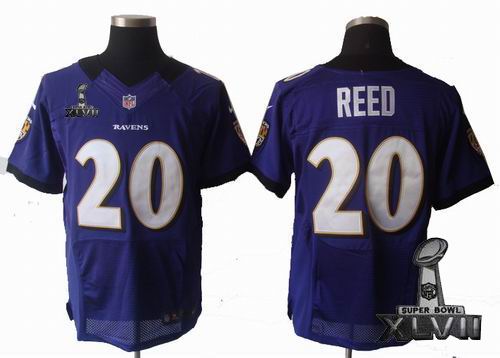 Nike Baltimore Ravens 20# Ed Reed purle Elite 2013 Super Bowl XLVII Jersey