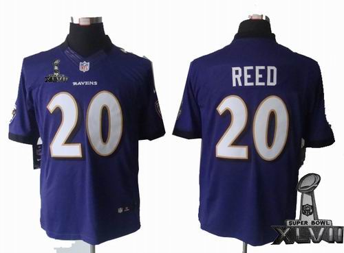 Nike Baltimore Ravens 20# Ed Reed purple limited 2013 Super Bowl XLVII Jersey