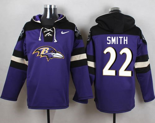 Nike Baltimore Ravens 22 Jimmy Smith Purple Player Pullover NFL Hoodie