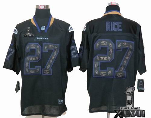 Nike Baltimore Ravens 27# Ray Rice Lights Out Black elite special edition 2013 Super Bowl XLVII Jersey