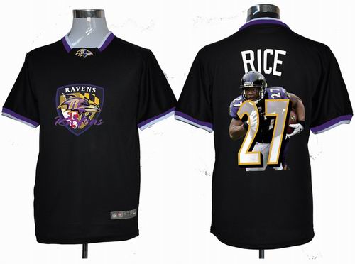 Nike Baltimore Ravens 27# Ray Rice Portrait Fashion Game Jersey