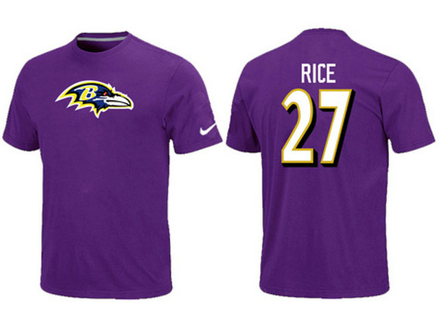 Nike Baltimore Ravens 27 Rice Name & Number T-Shirt purple