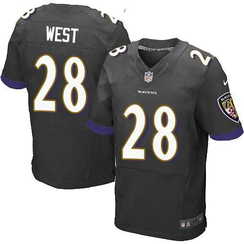 Nike Baltimore Ravens 28 Terrance West Black Alternate NFL New Elite Jersey