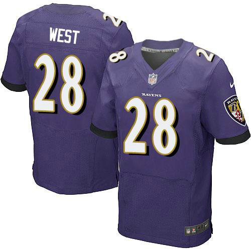 Nike Baltimore Ravens 28 Terrance West Purple Team Color NFL New Elite Jersey