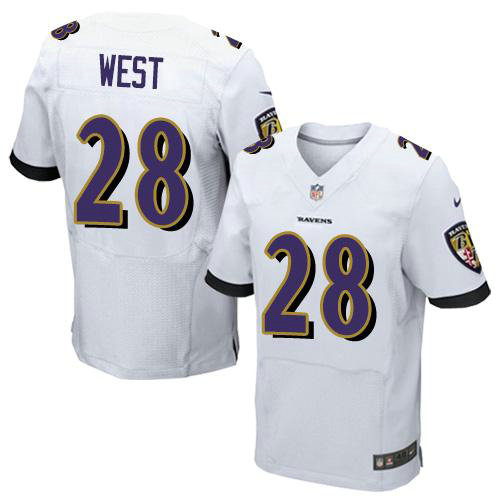 Nike Baltimore Ravens 28 Terrance West White NFL New Elite Jersey