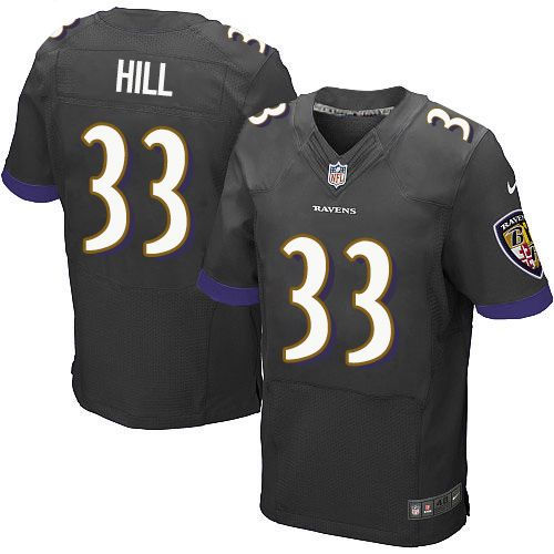 Nike Baltimore Ravens 33 Will Hill Black Alternate NFL New Elite Jersey