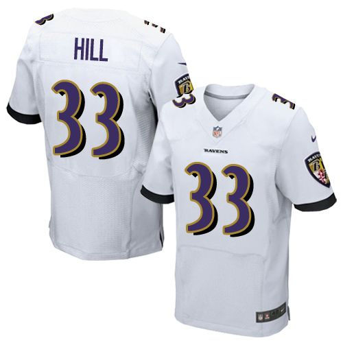 Nike Baltimore Ravens 33 Will Hill White NFL New Elite Jersey
