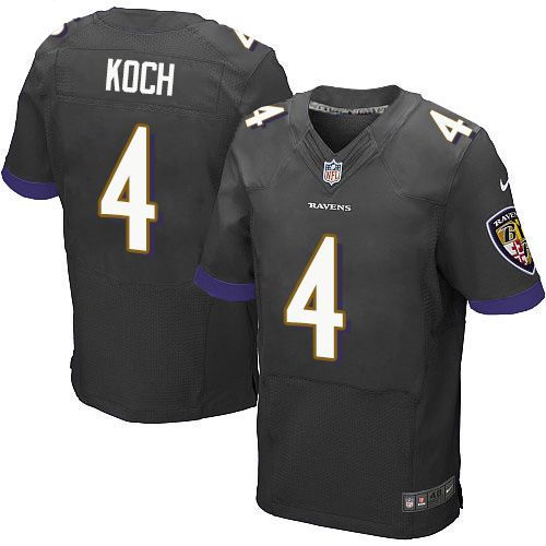 Nike Baltimore Ravens 4 Sam Koch Black Alternate NFL New Elite Jersey