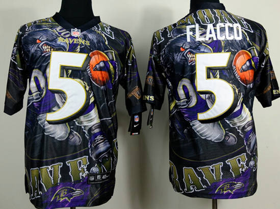 Nike Baltimore Ravens 5 Joe Flacco Fanatical Version NFL Jerseys