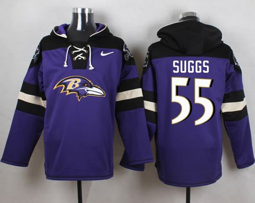 Nike Baltimore Ravens 55 Terrell Suggs Purple Player Pullover NFL Hoodie