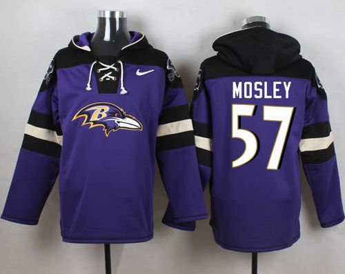 Nike Baltimore Ravens 57 C.J. Mosley Purple Player Pullover NFL Hoodie