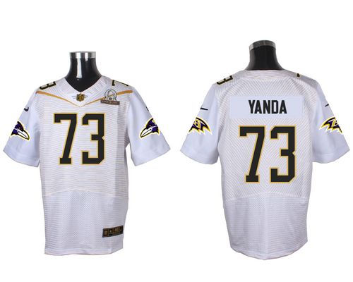 Nike Baltimore Ravens 73 Marshal Yanda White 2016 Pro Bowl NFL Elite Jersey