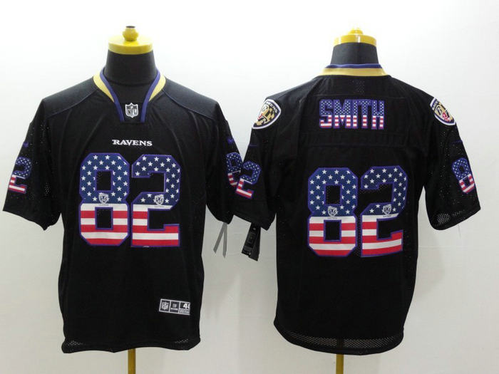 Nike Baltimore Ravens 82 Torrey Smith USA Flag Fashion Black Elite Jerseys