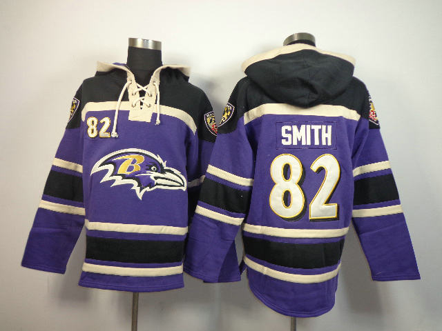 Nike Baltimore Ravens 82 Torrey Smith purple with black NFL hoodies