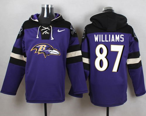 Nike Baltimore Ravens 87 Maxx Williams Purple Player Pullover NFL Hoodie