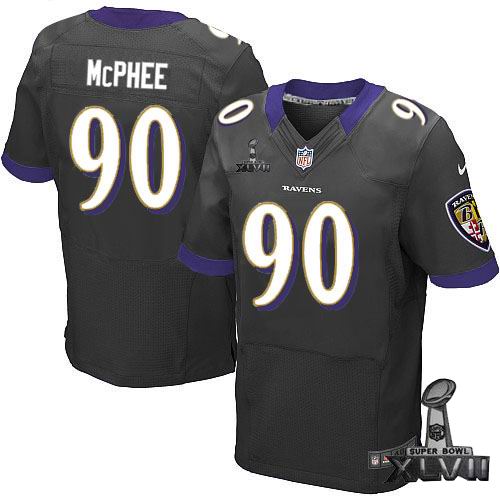 Nike Baltimore Ravens 90# Pernell McPhee black Elite 2013 Super Bowl XLVII Jersey