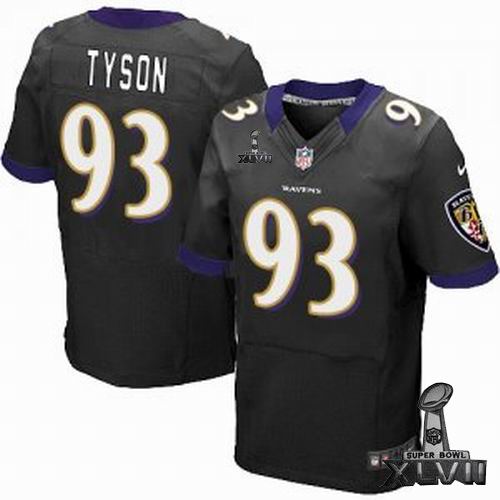 Nike Baltimore Ravens 93# DeAngelo Tyson black elite 2013 Super Bowl XLVII Jersey