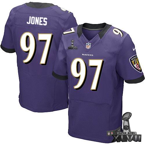 Nike Baltimore Ravens 97# Arthur Jones Elite purple 2013 Super Bowl XLVII Jersey