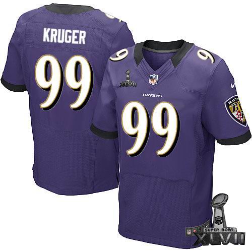 Nike Baltimore Ravens 99# Paul Kruger purple elite 2013 Super Bowl XLVII Jersey