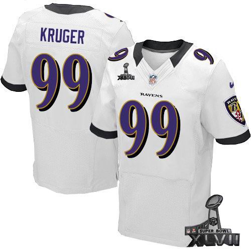 Nike Baltimore Ravens 99# Paul Kruger white elite 2013 Super Bowl XLVII Jersey