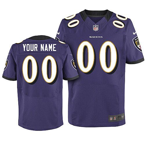 Nike Baltimore Ravens Customized Elite Team Color Purple Jersey
