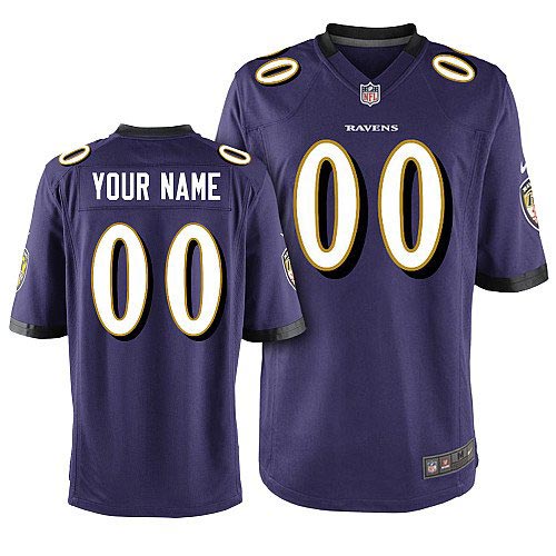 Nike Baltimore Ravens Customized Game Team Color Purple Jersey