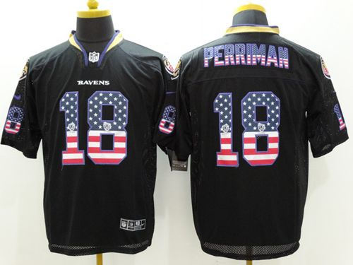 Nike Baltimore ravens 18 Breshad Perriman Black NFL Elite USA Flag Fashion Jersey