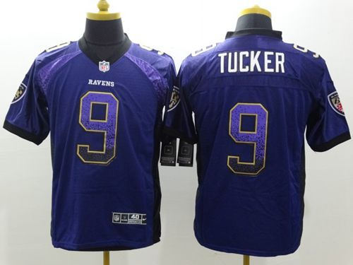 Nike Baltimore ravens 9 Justin Tucker Purple Team Color NFL Elite Drift Fashion Jersey