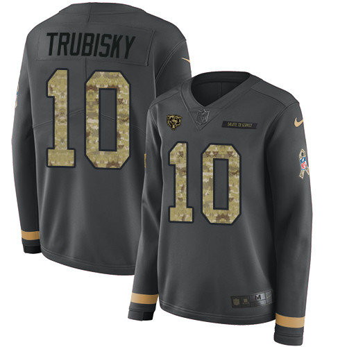 Nike Bears #10 Mitchell Trubisky Anthracite Salute to Service