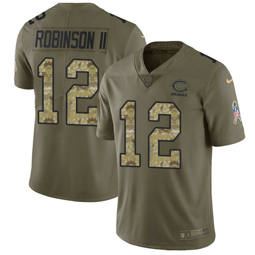 Nike Bears #12 Allen Robinson II Olive Camo Youth Stitched NFL Limited 2017 Salute to Service Jersey