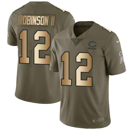 Nike Bears #12 Allen Robinson II Olive Gold Youth Stitched NFL Limited 2017 Salute to Service Jersey
