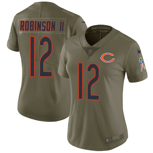 Nike Bears #12 Allen Robinson II Olive Women's Stitched NFL Limited 2017 Salute to Service Jersey