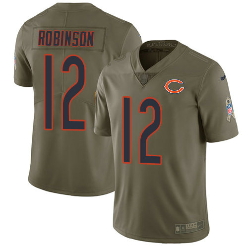 Nike Bears #12 Allen Robinson Olive Youth Stitched NFL Limited 2017 Salute to Service Jersey