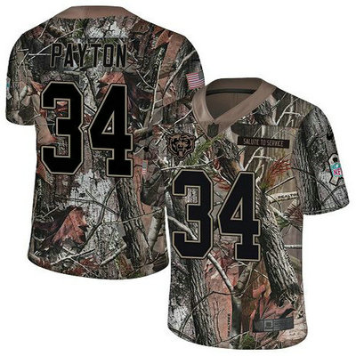 Nike Bears #34 Walter Payton Camo Youth Stitched NFL Limited Rush Realtree Jersey