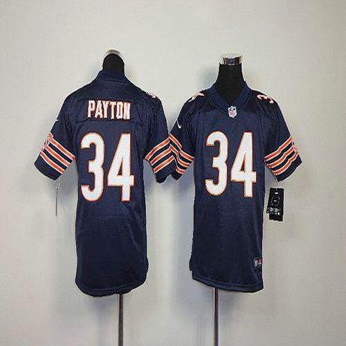 Nike Bears #34 Walter Payton Navy Blue Team Color Youth Stitched NFL Elite Jersey