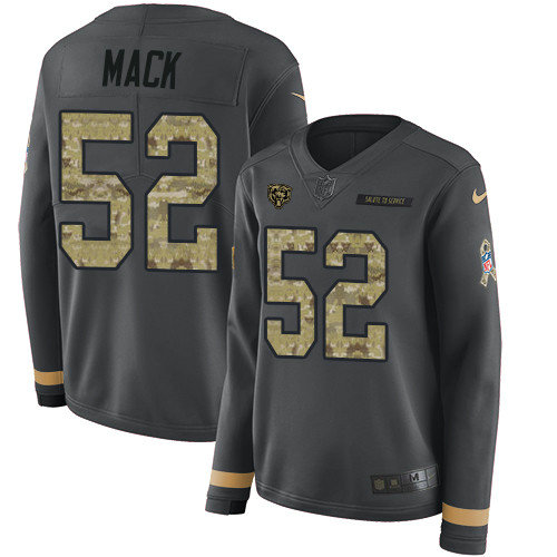 Nike Bears #52 Khalil Mack Anthracite Salute to Service Women's Stitched