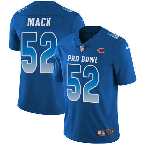 Nike Bears #52 Khalil Mack Royal Youth Stitched NFL Limited NFC 2019 Pro Bowl Jersey