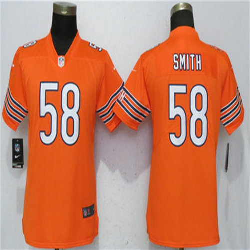 Nike Bears #58 Roquan Smith Orange Women Vapor Untouchable Limited Jersey
