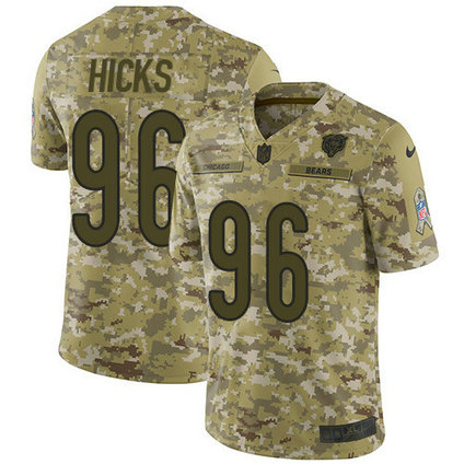 Nike Bears #96 Akiem Hicks Camo Youth Stitched NFL Limited 2018 Salute to Service Jersey