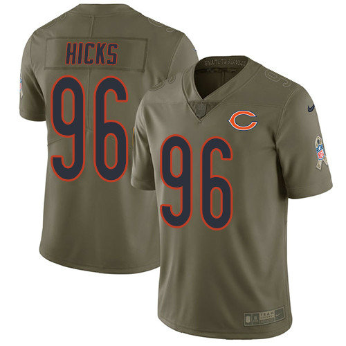 Nike Bears #96 Akiem Hicks Olive Youth Stitched NFL Limited 2017 Salute to Service Jersey