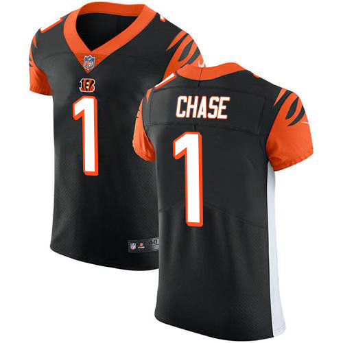 Nike Bengals #1 Ja'Marr Chase Black Team Color Men's Stitched NFL Vapor Untouchable Elite Jersey