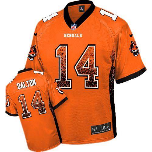Nike Bengals #14 Andy Dalton Orange Elite Drift Fashion Jersey