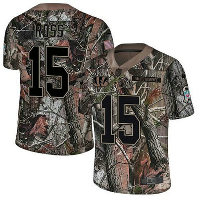 Nike Bengals #15 John Ross Camo Youth Stitched NFL Limited Rush Realtree Jersey